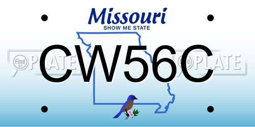 CW56C Missouri License Plate