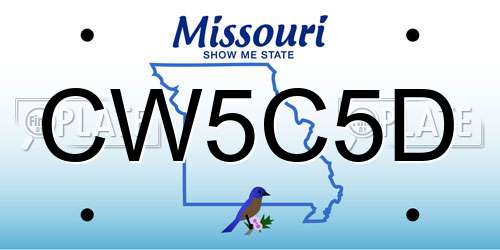 CW5C5D Missouri License Plate
