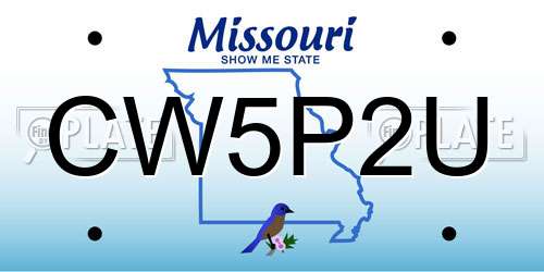 CW5P2U Missouri License Plate