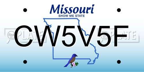 CW5V5F Missouri License Plate