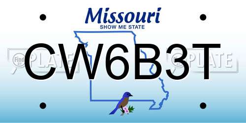 CW6B3T Missouri License Plate