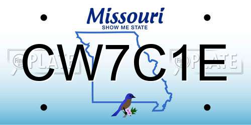 CW7C1E Missouri License Plate