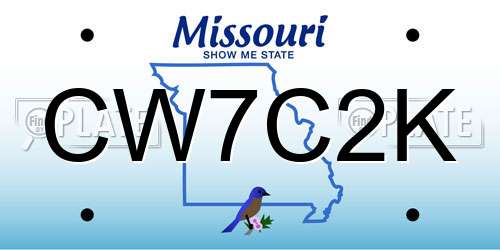 CW7C2K Missouri License Plate