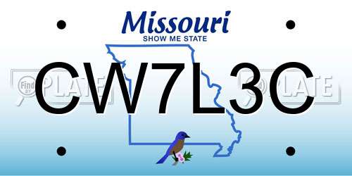 CW7L3C Missouri License Plate