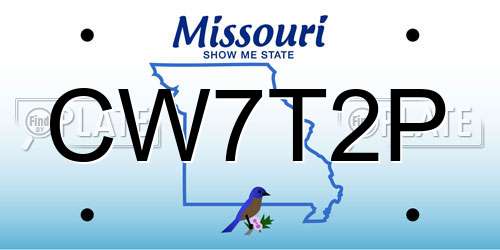 CW7T2P Missouri License Plate