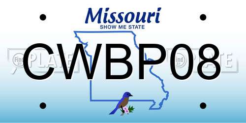 CWBP08 Missouri License Plate
