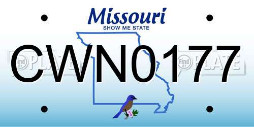 CWN0177 Missouri License Plate
