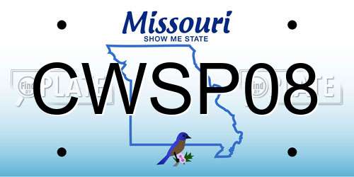 CWSP08 Missouri License Plate