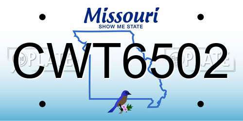 CWT6502 Missouri License Plate