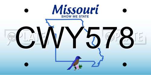 CWY578 Missouri License Plate
