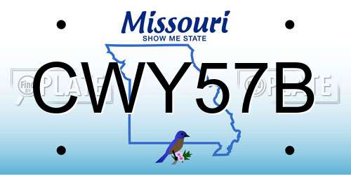 CWY57B Missouri License Plate
