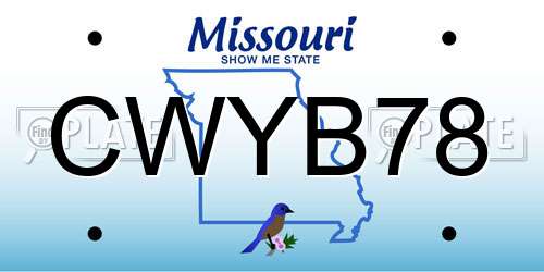 CWYB78 Missouri License Plate