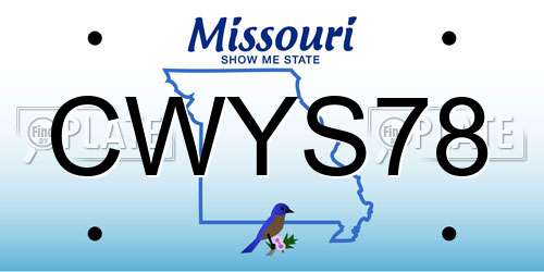 CWYS78 Missouri License Plate