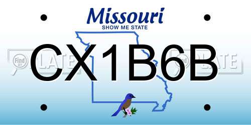 CX1B6B Missouri License Plate