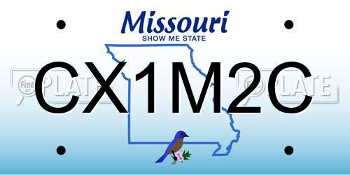 CX1M2C Missouri License Plate