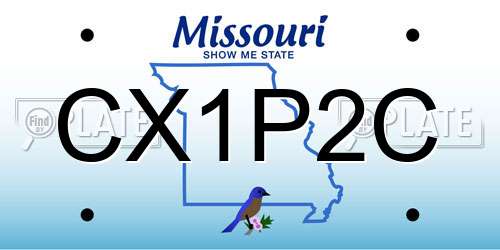 CX1P2C Missouri License Plate