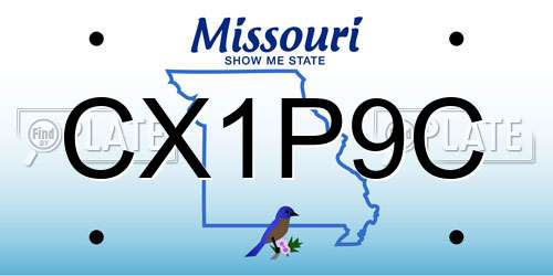 CX1P9C Missouri License Plate