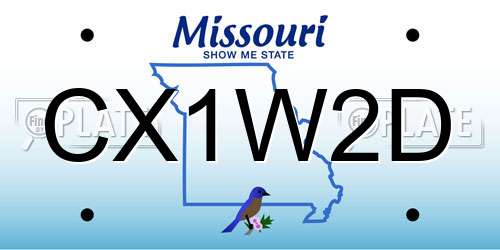 CX1W2D Missouri License Plate