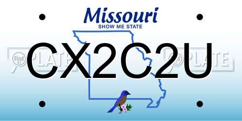 CX2C2U Missouri License Plate