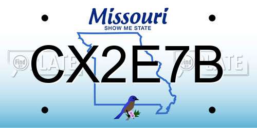CX2E7B Missouri License Plate