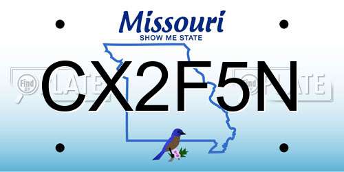 CX2F5N Missouri License Plate