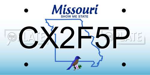 CX2F5P Missouri License Plate