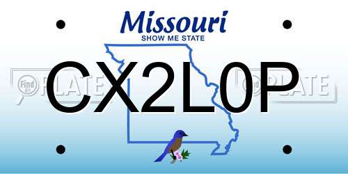 CX2L0P Missouri License Plate