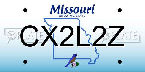CX2L2Z Missouri License Plate