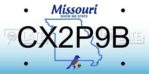 CX2P9B Missouri License Plate