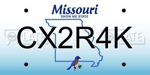 CX2R4K Missouri License Plate