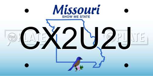 CX2U2J Missouri License Plate