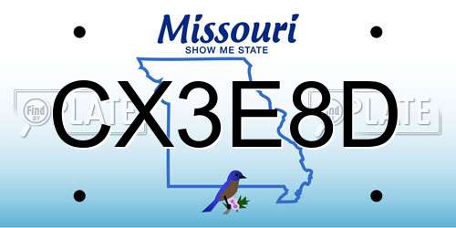 CX3E8D Missouri License Plate