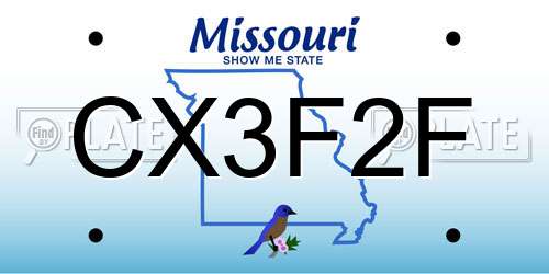 CX3F2F Missouri License Plate