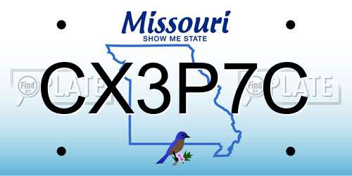 CX3P7C Missouri License Plate