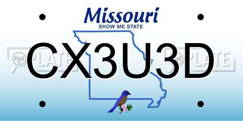 CX3U3D Missouri License Plate