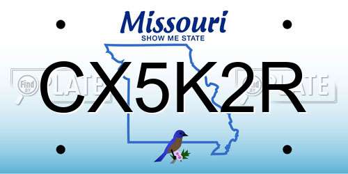 CX5K2R Missouri License Plate