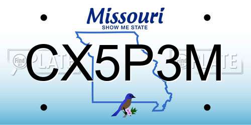 CX5P3M Missouri License Plate