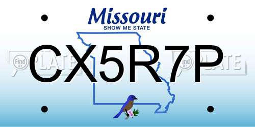 CX5R7P Missouri License Plate