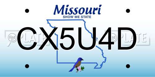 CX5U4D Missouri License Plate