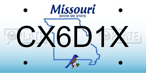 CX6D1X Missouri License Plate