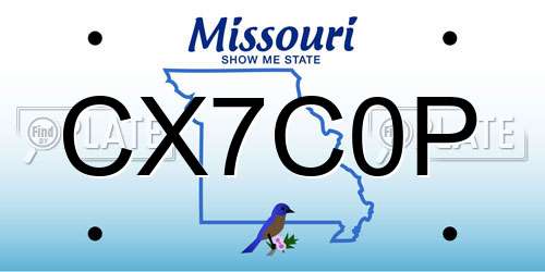 CX7C0P Missouri License Plate