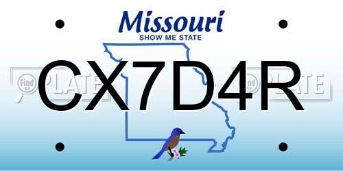 CX7D4R Missouri License Plate