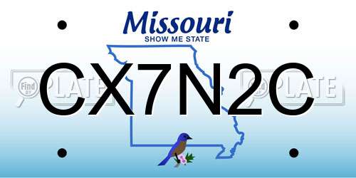 CX7N2C Missouri License Plate