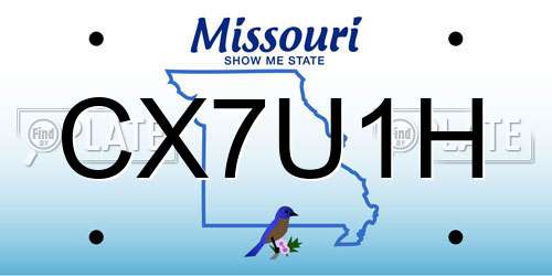 CX7U1H Missouri License Plate