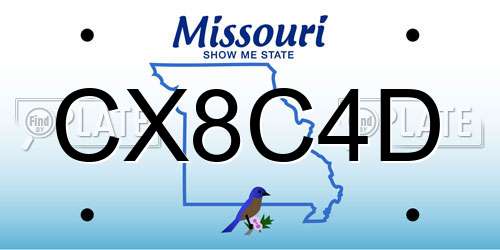 CX8C4D Missouri License Plate
