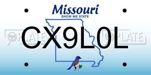 CX9L0L Missouri License Plate