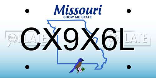 CX9X6L Missouri License Plate