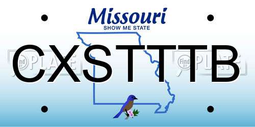 CXSTTTB Missouri License Plate