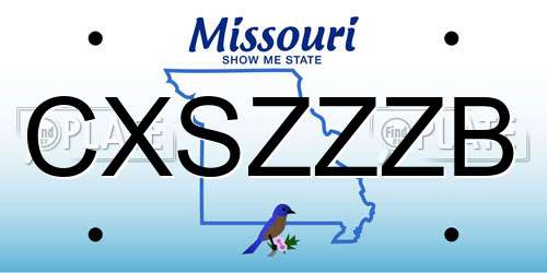 CXSZZZB Missouri License Plate
