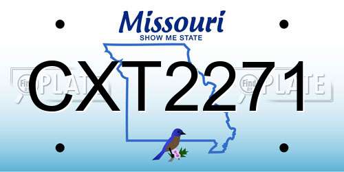 CXT2271 Missouri License Plate